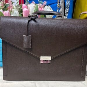 Burberry Brown Leather Briefcase